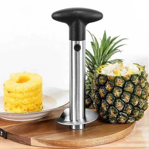 Ananasschneider Edelstahl – 3-in-1 Ananas Entkerner, Schäler & Cutter mit Ergonomischem Griff, Scharfe Edelstahlklingen, Einfache Handhabung & Reinigung, Küchenzubehör für Obstliebhaber