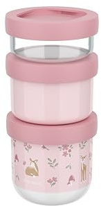 Mepal - Snackbox stapelbar 3-teilig Mio Little Dutch - Stapeln nach Bedarf - Mikrowellen- und Gefrierfachgeeignet - Auslaufsicher - Spülmaschinengeeignet - 100 + 175 + 275 ml - Fairy Garden