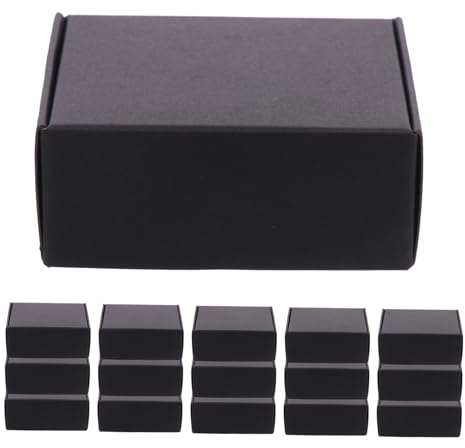 DIYEAH Papierverpackungskartons ohne Grate Schwarze Leicht Faltbar 20 Stück zum Versenden und Aufbewahren