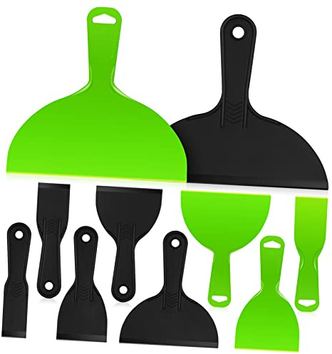 DIYEAH 10pcs Caulking Spatula Plastic Painters Scratchers Spatulas Handles Wall Repair Filling Cracks for Masonry Wallpaper Scraping Home Professional