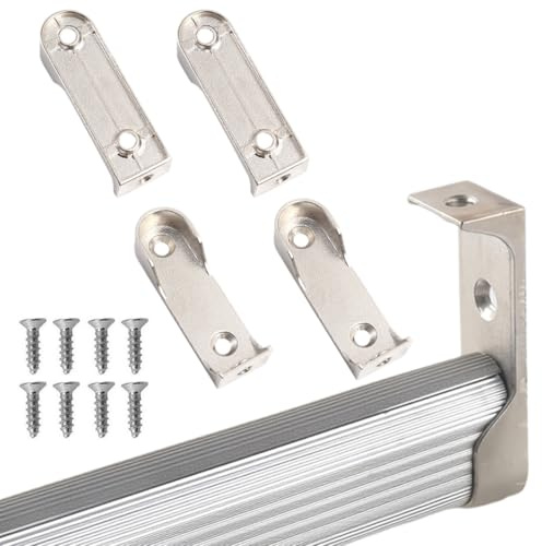 COYUN 4 pièces Support Tringle, Penderie Ovale Support Barre Penderie Alliage de Zinc Nickelé, Barre de penderie, pour Tringle Vetement Dressing