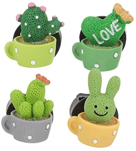Ciieeo 4stücke Cactus Auto Lufterfrischer Aromatherapie Vent Clips Aus Langlebigem Harz Für Stilvolle Autodekoration Und Frischen Duft Im Innenraum