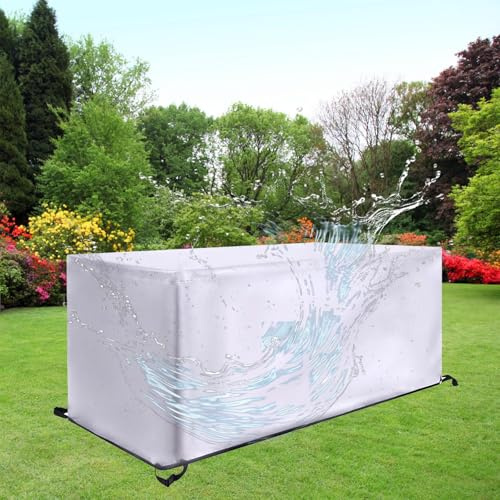 AEFOUU Gartentisch Abdeckung Wasserdicht 80x60x80cm/LxWxH Abdeckplane Gartenmöbel, Oxford Gewebe Plane für Gartenmöbel, Gartenlounge Abdeckung Winterfest Gartentisch Schutzhülle Loungemöbel