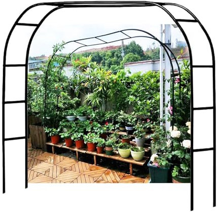 Arche de mariage Treillis de jardin – 1,8 m à 3 m réglable pour rosiers grimpants et vignes, pergola autoportante extérieure/intérieure, parfait pour les terrasses et événements