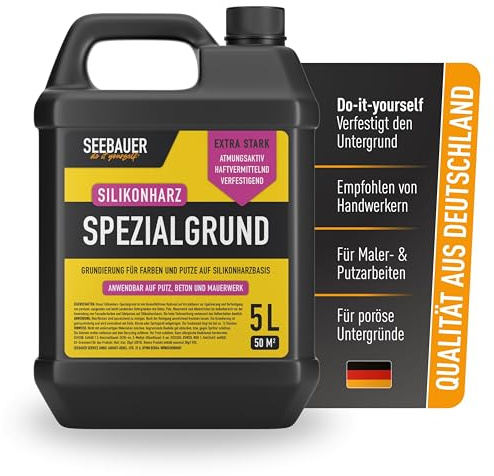 SEEBAUER diy Silikonharz-Spezialgrund 5L - Grundierung für Fassadenfarben und Putze auf Silikonharzbasis