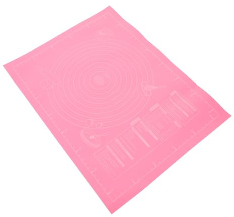 FUNNETOYU Tappetino in Silicone Pasta da Forno Rosa per Impastare Non Aderente Riutilizzabile Pasta per Stendere e Lavorare Pasta da Forno con Scala Integrata Pasta da Forno da Forno