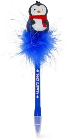 LEGAMI - Kugelschreiber, mit leuchtender Pinguin, Writing is Magic, blaue Geltinte, LED-Schreibstift für Kinder und Erwachsene