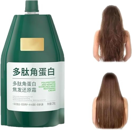 Polypeptide Keratin Hydrating Smoothing Hair Damage Repair Cream, KeratinHair Mask, Keratin CreamKeratin Hair Mask Deep Conditioner, for Dry & Damaged Hair (1pcs)