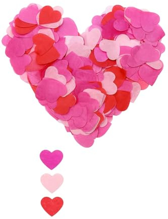 LeGeYo 6000 Stück biologisch abbaubares Herzkonfetti (Rot/Rosa/Rosenrot) für Hochzeit Valentinstag Party Tischdeko