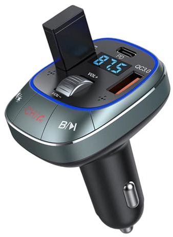 Adattatore wireless per autoradio, caricatore per auto, lettore musicale, adattatore wireless, doppia porta di ricarica, attrezzatura per veicoli per minivan, berlina, pendolari quotidiani, viaggi