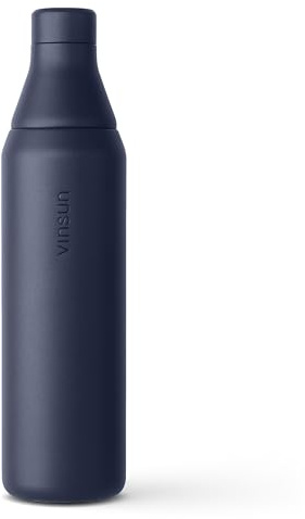Vinsun Edelstahl Trinkflasche 750ml - kleine Trinköffnung und große Füllöffnung - auslaufsicher, Kohlensäure geeignet - doppelwandig isoliert