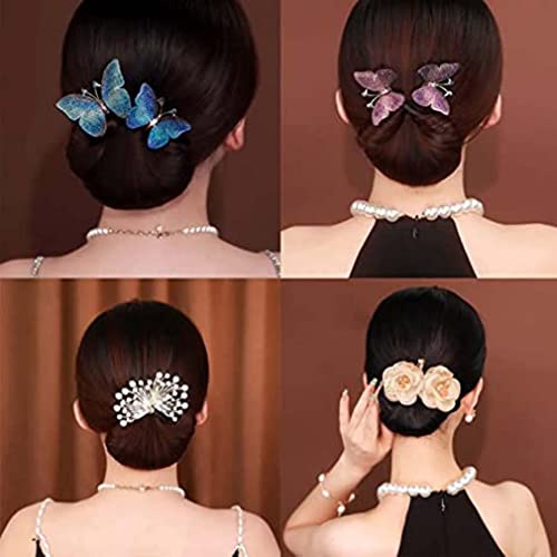 4Stk Kerentila Hair Accessories, Kerentila Jewelry Hair, Eleganter fauler Haarschlüsseler, Ins Style Elegant Lazy Hair Curler, Duttmacher Haarknotenmacher Damen Hair Bun Maker Haar Styling