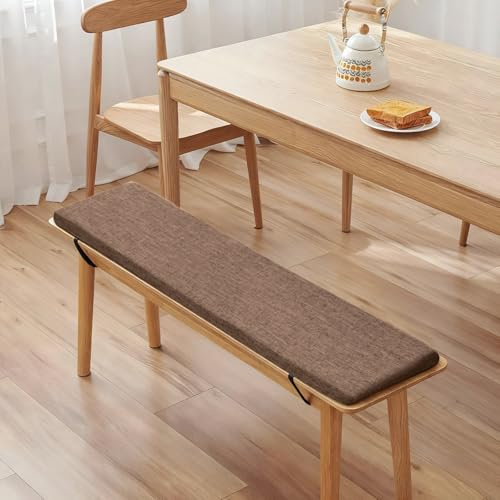 BOYIFEIJIE Cojín para banco de exteriores, 100 x 40 x 5 cm, en espuma gruesa de 5 cm, lavable y antideslizante, para interiores y exteriores, verde hierba (café, 100 x 40 x 5)