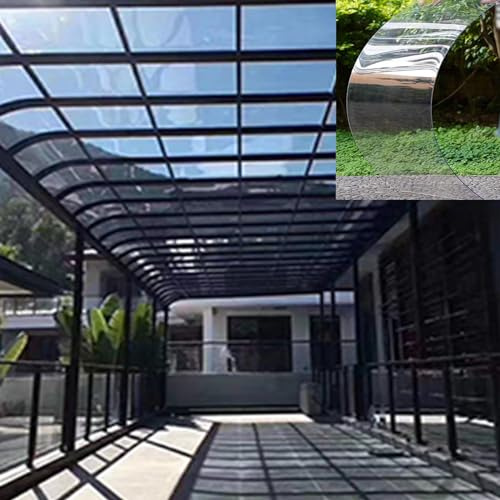 Transparent Polycarbonate Greenhouse Panels -Outdoor Canopy Roof Panels for Courtyards Balconies Carports & Sunrooms - Size: 3.3x13.1ft