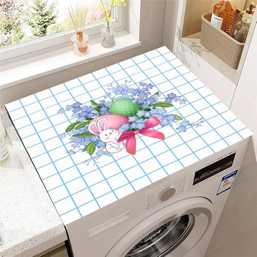 Hearda Housse Machine a Laver Pâques 3D,Dessus Tapis Lave Linge Antidérapant,Housse de Protection pour Machine à Laver Top,Tapis de Protection pour Dessus Sèche-Linge (Dessin Animé,30x40cm)