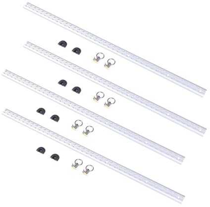 MENDUNER de Riel en L de Aluminio Anodizado de 3.2 Pies | Riel de Amarre Resistente con 8 Accesorios de Junta Tórica para Remolques, Camiones, Motocicletas y Vehículos Todo Terreno (SILVER)