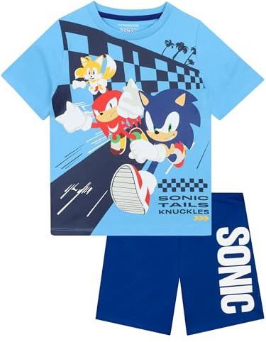 Sonic The Hedgehog Pyjama pour Garçons, Pyjama Enfant Garcon à Manches Courtes avec Sonic, Knuckles Et Tails