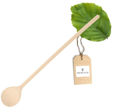 HOFMEISTER® Kochlöffel Holz 35 cm - Rührlöffel aus Buche, keine Kratzer in beschichteten Töpfen - hitzebeständig und formstabil, handgefertigt in der EU (rund, 1 Stück)