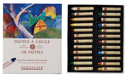 SENNELIER Set di pastelli a olio, 24 pezzi (confezione da 1), paesaggio