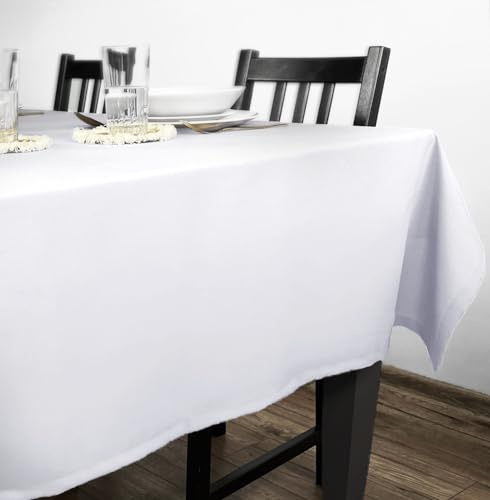 Rollmayer Tischdecke Kollektion Vivid Weiß 1 140x220cm | Tischtuch, Tischwäsche, einfarbig, pflegeleicht zur Auswahl, Produkt für den täglichen Gebrauch