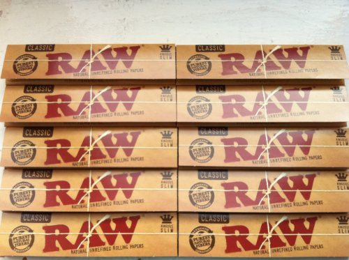 ITK_TRADE 10-pack råpapper RAW King Size smala rullpapper 10 häften = 320 papper
