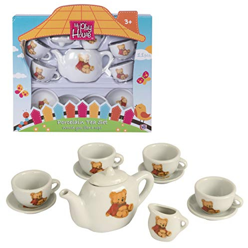 HTI Toys & Games My Play House Miniatyr Nallebjörn Porslin Teservis | Bra rollspel kul för barn pojkar och flickor
