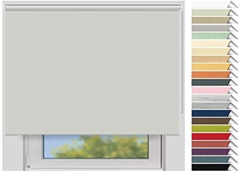 EFIXS Thermorollo Maxi - 32 mm Welle - Breiten: 60-240 cm - Höhen bis 240 cm - Hier: 240 cm x 190 cm (Stoffbreite x Höhe) - hellgrau (054) - Hitzeschutzrollo - Verdunklungsrollo