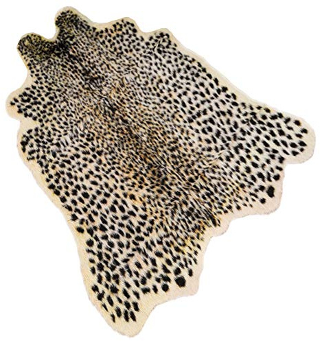 Seek4comfortable Leopard Print Rug, Cute Faux Cheetah Cowhide Skin Fur Rug Animal Printed Area Rug Carpet for Home Office, Livingroom, Bedroom