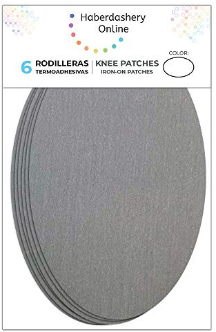 Haberdashery Online 6 Flicken, Hellgrau, Klebefläche. Flicken schützen Ihre Kleidung und Hose, Jacken, Pullover und Hemden. 16 x 10 cm. RP12C
