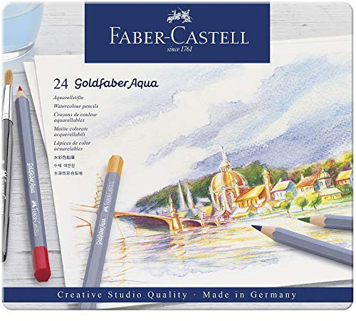 FABER-CASTELL Aquarellstifte GOLDFABER, 24er Metalletui, Sie erhalten 1 Packung, Packungsinhalt: 24 er Etui
