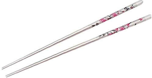 5 Pairs Chopsticks Plum Flower Pattern Sticks Palillos Metal Chopsticks Stainless Steel Chopstick