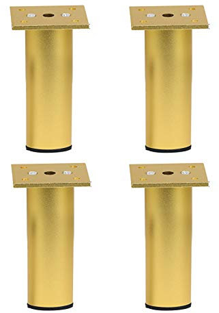 ZXCASDF Tischbein Möbelfüße Haarnadel Beine Möbelbeine Höhenverstellbar Tischfuß Verstellbar Teleskopfuß Metall Schreibtischbein DIY Esstisch, Schreibtisch, Couchtisch, Bank 4Er Set,Gold,25cm9.84in
