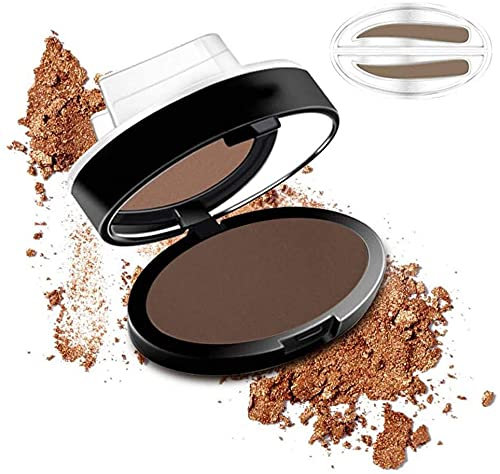 Tampon à sourcils - Tampon à sourcils - Stamp - Poudre à sourcils pour des sourcils parfaits tous les jours - Facile à utiliser et longue tenue - Étanche - Pour femme (marron foncé)