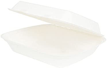 BIOZOYG Caja de hamburguesa de caña de azúcar con tapa contigua I 50 piezas embalaje de bocadillos compostable de bagazo - biodegradable I caja de menú de patatas fritas cuadrada I almuerzo to go 25 x