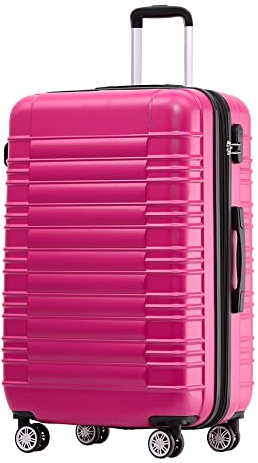 BEIBYE Zwillingsrollen Reisekoffer Koffer Trolleys Hartschale M-L-XL-Set (Peach, XL)