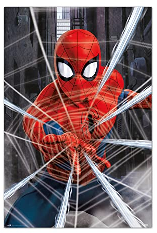 Grupo Erik Poster Marvel Spiderman gotcha - Poster Spiderman - Laminas decorativas 61x91,5cm a todo color | Posters para pared ideal decoración habitación Marvel regalos