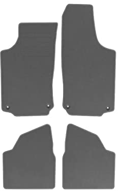 Premium Velourmattenset für Opel Corsa C Bj. 2000 – 2006 PREM GRAU runde Befestigungen Veloursfussmatten Automatten Mit Absatzschoner Passform Neu
