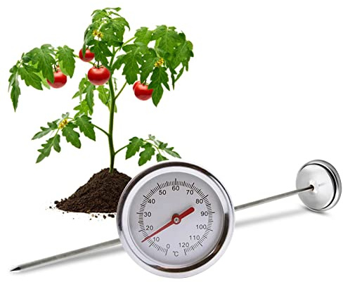 WEITING Termómetro de suelo al aire libre - Sonda de temperatura del suelo de 50 cm para compost | Termómetros largos Medidor de temperatura Herramientas de jardinería, respuesta rápida
