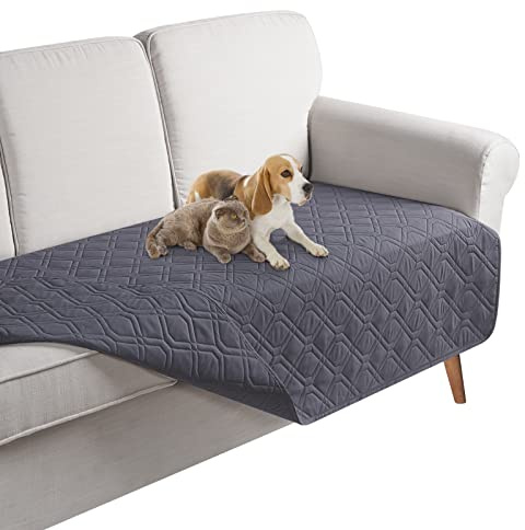 TAOCOCO Reversible Waterproof Sofa Cover: Sofa Bed Cover, Waterproof Furniture Protector Couch Cover, Sofa Slipcovers, Dog Sofa Bed(Dark Grey, 107 * 173CM)