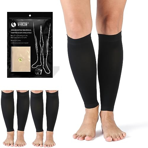 VARCOH Kompressionsstrümpfe Herren, 2 Paar, Wadenkompressionsstrümpfe klasse 2, Wadenbandage, Kompressionsstrümpfe Damen Ideal für Schwellungen, Krampfadern…