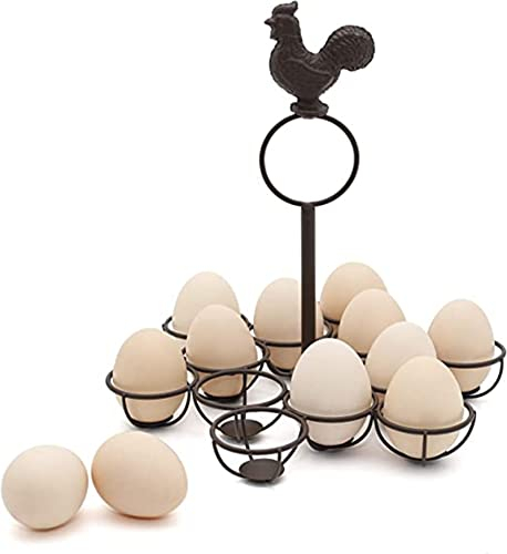FJAUOQ Hueveras De Alambre RúStica Huevera De Metal para Recolectar Huevos Frescos Hueveras para Frigorifico Cocina 12 Huevos