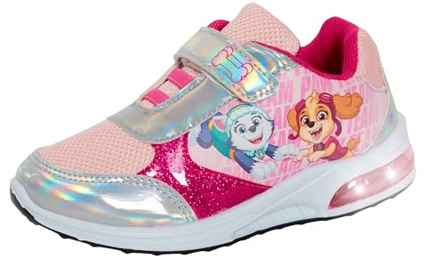 Paw Patrol Baskets lumineuses pour filles Skye avec lumières clignotantes Chaussures de sport Escarpins Baskets LED, rose, 28 EU