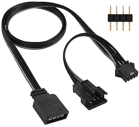 YACSEJAO ARGB 5V 4-Pin adressierbares RGB-Splitterkabel 1 auf 4 Pin Stecker für Computergehäuse, CPU-Kühler und 5V ARGB Lüfter