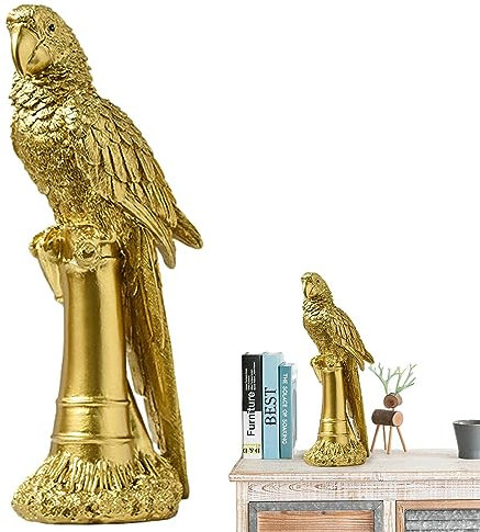 TONGFENG Papageienstatue aus Harz, Dekofigur Ara, Papagei, Kunstharz, handbemalt, realistisch, luxuriös, leicht, für Lernspielzeug