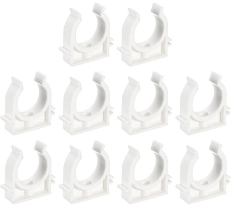 uxcell PVC Water Pipe Clamps, 10pcs Fit for 25mm(1) OD Hose Hanger Support Pex Tubing U-Shaped Pipe Clamps Clips