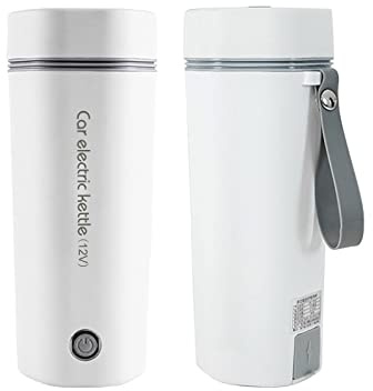 Portable Travel Electric Cup 12V 80W Electric Kettles Car Water Cup Bottle 400ML Hot Water Boiler Bottle Water Heater for Water Coffee Tea Baby Milk Fast Food