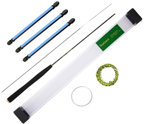 SeaQuest 5‘5“ Tenkara Fliegenfischrute mit Fliegen, Leinen, Schnurhalter, Starter-Set, 5'5 165 cm
