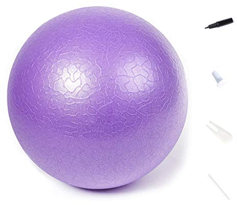 ZZJDBF Gymnastikball Mini Pilates Ball, Birthing Ball Anfänger Yoga Ball mit Schnellpumpe, 20/25 cm Explosionsgeschützte Übungskugel für Training Fitness-Balance(25cm Purple)