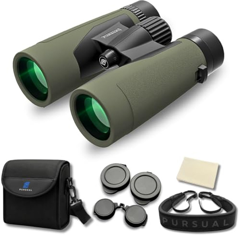 PURSUAL 10x42 Compact Binoculars for Adults High Power for Bird Watching, Hiking, Hunting, Concerts, Travel & Outdoor Adventures. Lightweight & Waterproof providing Crisp, Clear & Bright Images