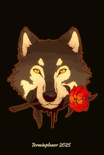 Terminplaner 2025: Wolfs Motiv Jahresplaner und Kalender von Januar bis Dezember 2025 - Organizer und Zeitplaner für 1 Jahr